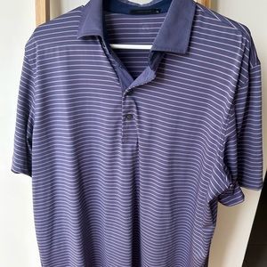 New Greyson Polo Golf Shirt Mens XL Purple Pink Striped Collared Lik…